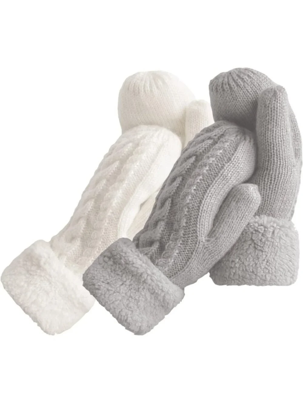 Cozy Wool Knit Winter Gloves for Women - Warm Lining Thick Mittens for Cold